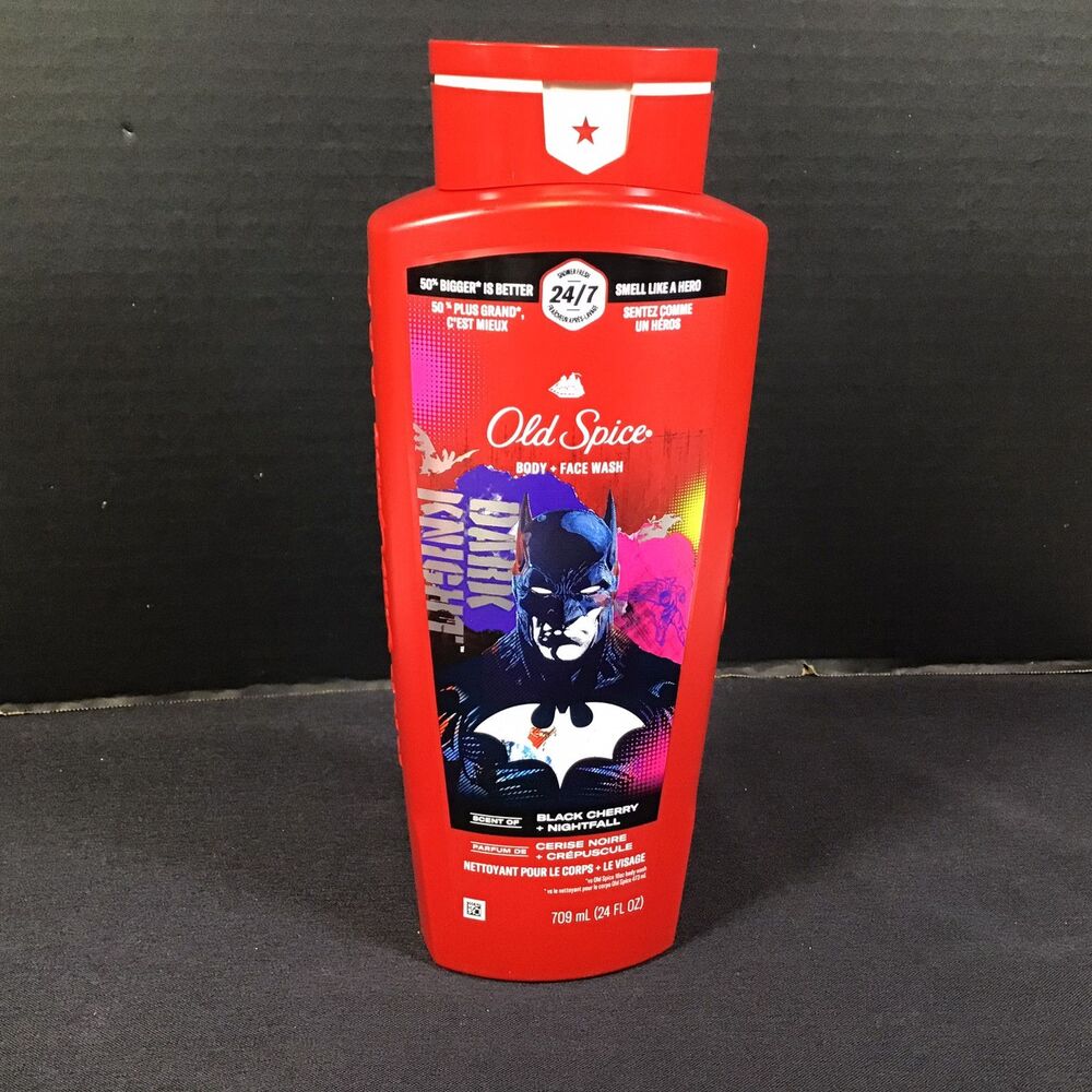 Old Spice Body Wash Limited Edition Batman Dark Knight Black Cherry 24oz New